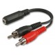 3.5 mm Stereo Jack Socket to Stereo Red & Black RCA / Phono Plugs Adaptor Lead - 200 mm